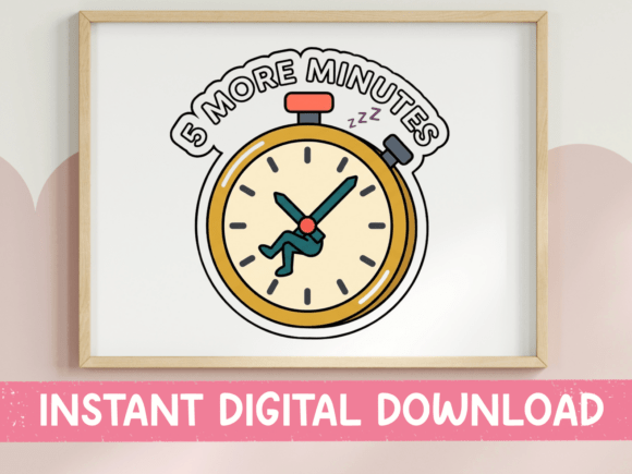5 More Minutes Alarm Clock Sticker Graphics