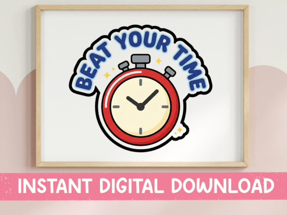 Beat Your Time Stopwatch Sticker: Graphics for T-Shirt Designs