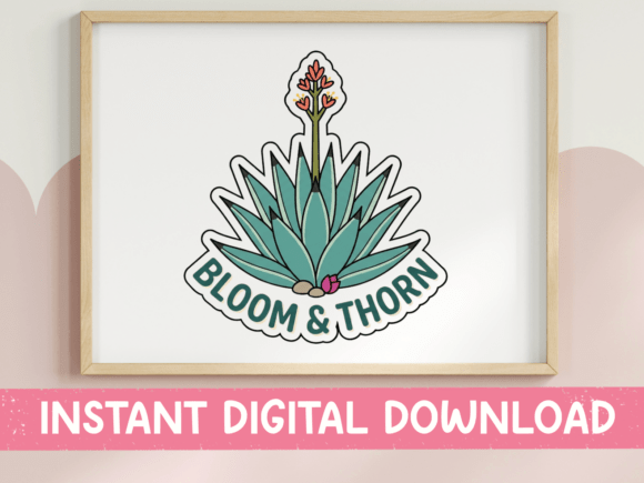 Bloom and Thorn Agave Succulent Sticker Graphics