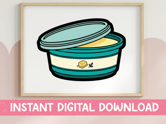 Butter Container Kitchen Sticker Design: Graphics for T-Shirt Designs