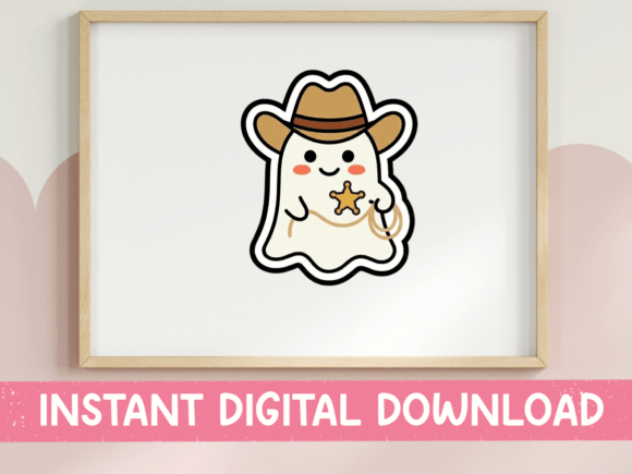 Cowboy Ghost Sheriff Halloween Sticker