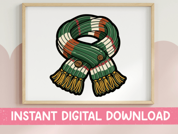 Cozy Striped Winter Scarf Sticker: Graphics for T-Shirt Designs
