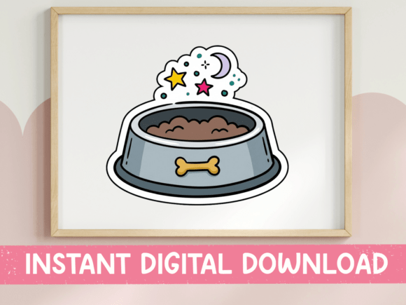 Dog Bowl Magic Sticker SVG PNG: Graphics for T-Shirt Designs