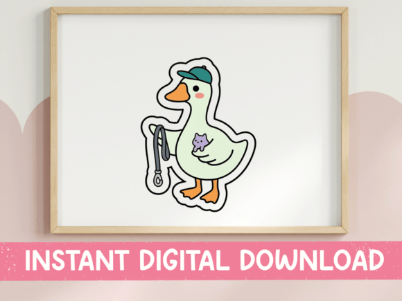 Dog Walker Duck Sticker Design: Graphics for T-Shirt Designs