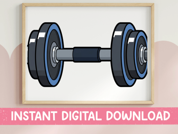 Dumbbell Weight Gym Sticker Design Graphics