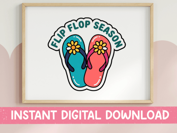 Flip Flop Season Summer Sticker: Graphics for T-Shirt Designs