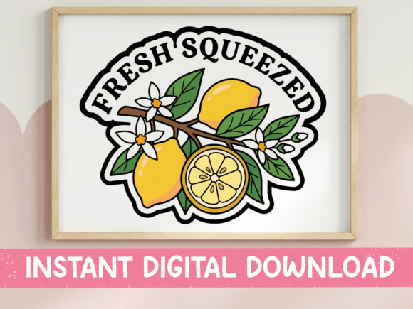 Fresh Squeezed Lemon Branch Sticker: Graphics for T-Shirt Designs