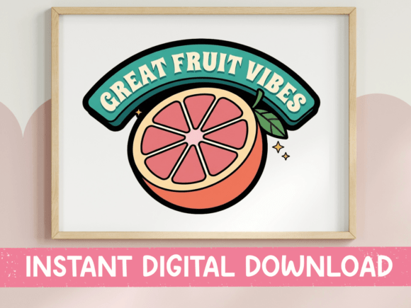 Great Fruit Vibes Grapefruit Sticker: Graphics for T-Shirt Designs