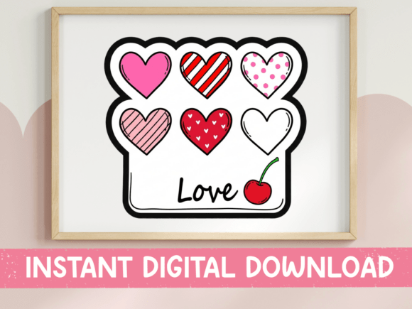 Heart Sticker Sheet Love SVG: Graphics for T-Shirt Designs & Local Branding