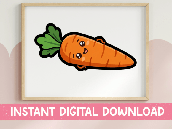 Kawaii Happy Carrot Sticker