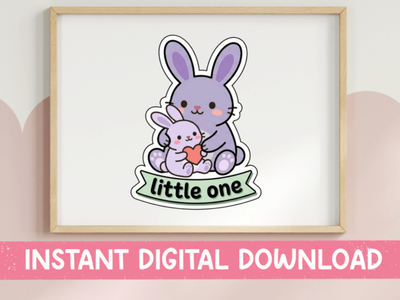 Little One Bunny Parent Baby Sticker: Graphics for T-Shirt Designs