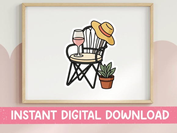 Margarita Floral Rim Sticker SVG: Graphics for T-Shirt Designs