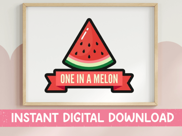 One in a Melon Watermelon Sticker Design