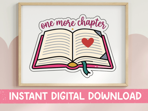 One More Chapter Open Book Sticker: Graphics for T-Shirt Designs