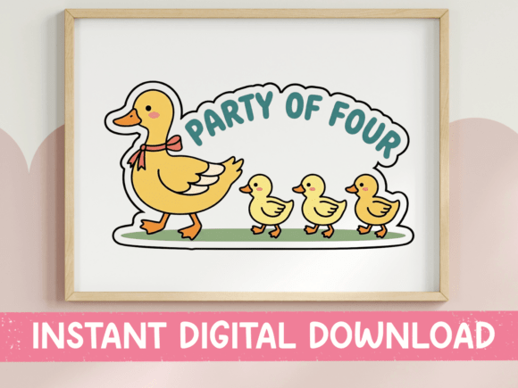 Party of Four Duck Family Sticker