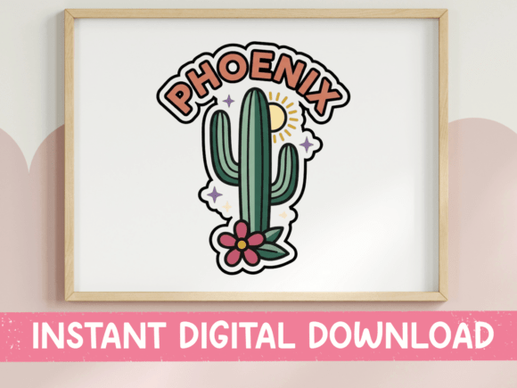 Phoenix Arizona Cactus City Sticker Graphics