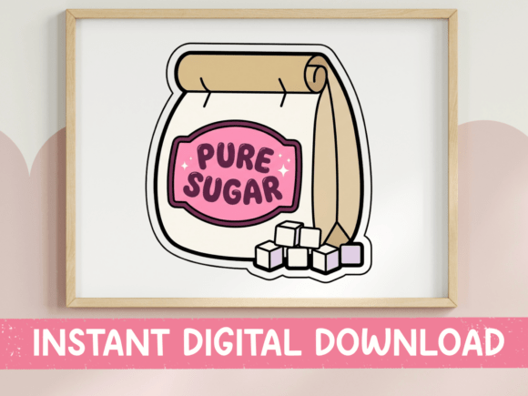 Pure Sugar Bag Funny Food Sticker Graphics