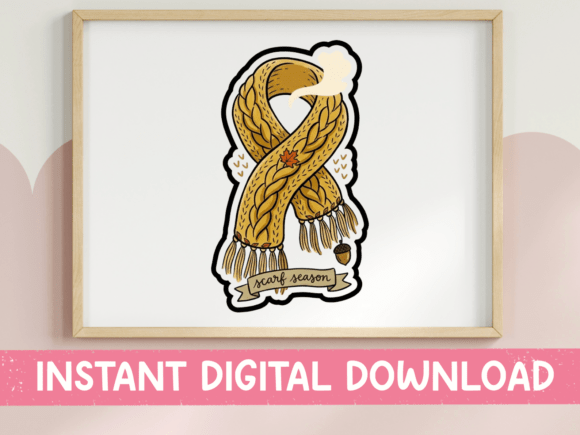 Scarf Season Sticker SVG: Graphics for T-Shirt Designs