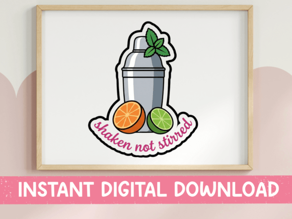 Shaken Not Stirred Cocktail Sticker Graphics