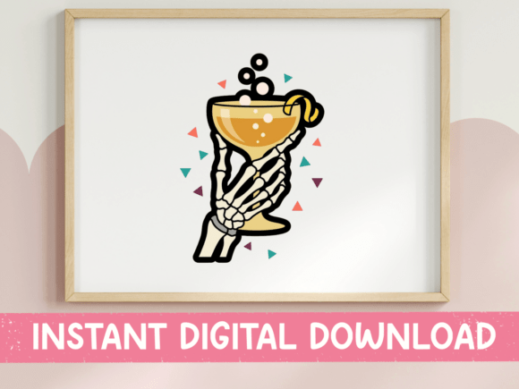 Skeleton Hand Coffee Cup Sticker