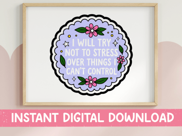 Stress Less Floral Mantra SVG: Graphics for T-Shirt Designs & Content