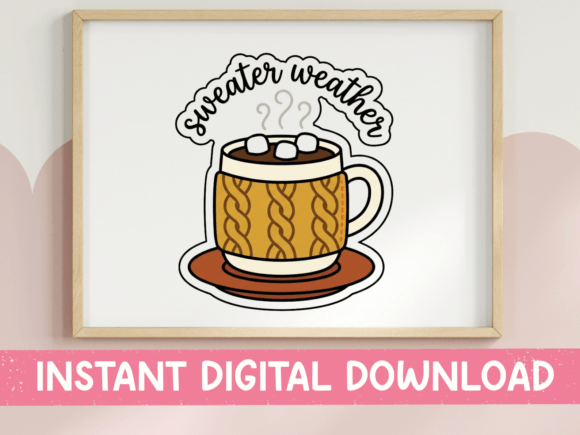 Sweater Weather Hot Cocoa Mug Sticker