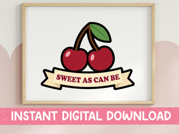 Sweet As Can Be Cherry Sticker Design: Graphics for T-Shirt Designs