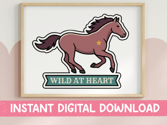 Wild at Heart Running Horse Sticker