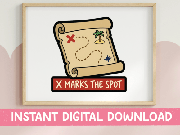 X Marks the Spot Treasure Map Sticker: Graphics & T-Shirt Designs